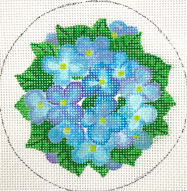 4” Round – Hydrangeas – blues, periwinkle, lavender & green