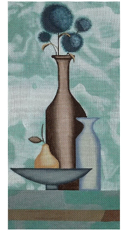 Blue Floral Yellow Pear