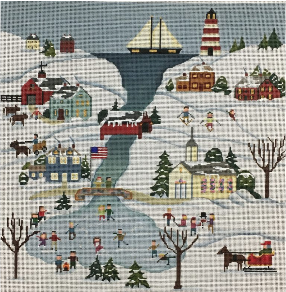 Wellesley Collection New England Winter Scene Canvas