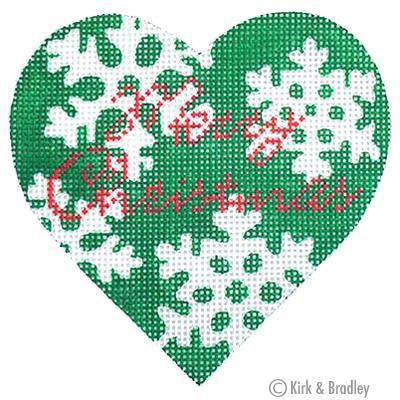 Green Snowflake Heart