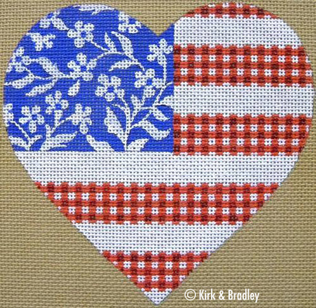 Floral Flag - Stars & Stripes Heart