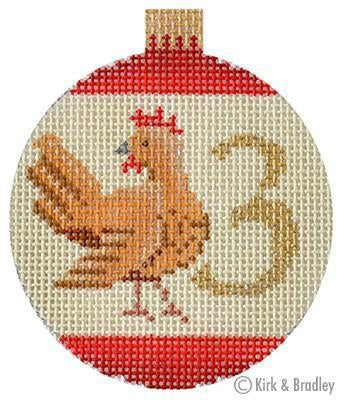 12 Days Bauble - 3 French Hens