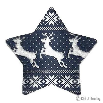 Nordic Reindeer Xmas Star Navy