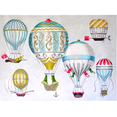 Hot Air Balloons - Multi-Blue