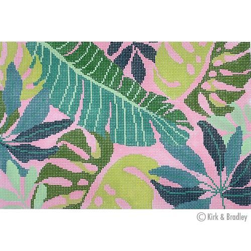 Tropical Leaves Clutch - Pink