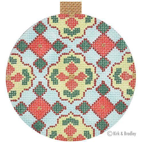 Florentine Bauble - Ice Blue/Red