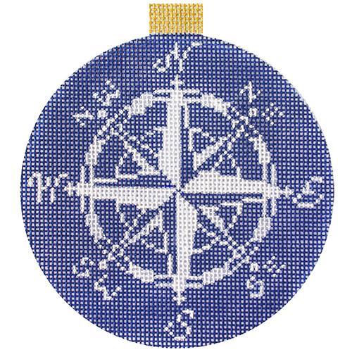 Compass Rose Ornament - Navy
