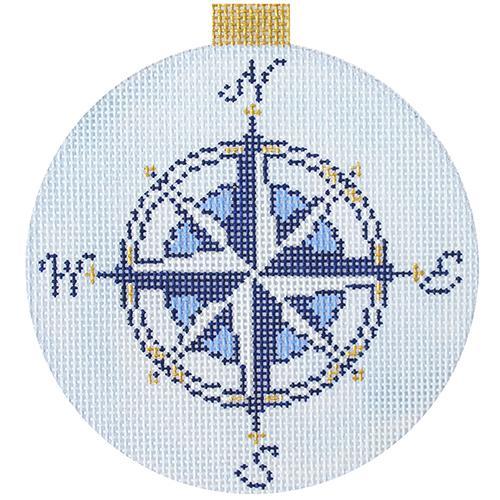 Compass Rose Ornament - Light Blue