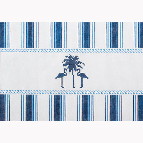 Nautical Pillow - Navy Palm Tree