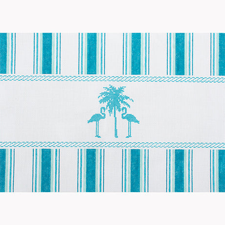 Nautical Pillow - Aqua Palm Tree