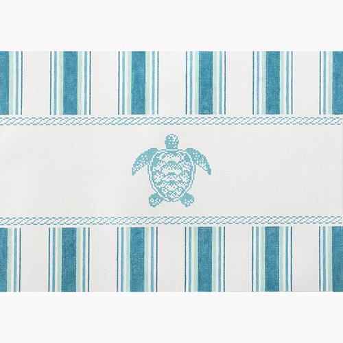 Nautical Pillow - Aqua Turtle