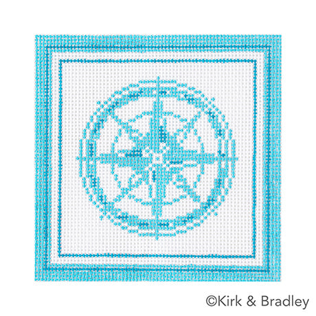 Nautical Coaster - Compass in Aqua