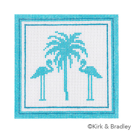 Nautical Coaster - Palm Tree in Aqua