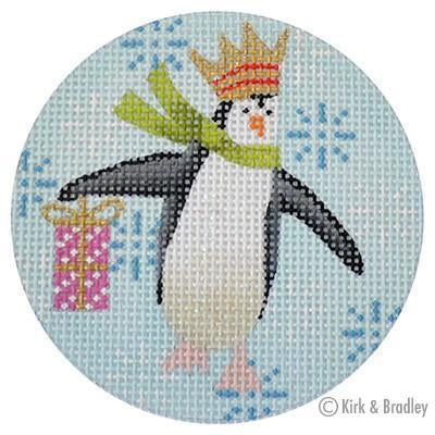 Penguin Xmas Circle Pink