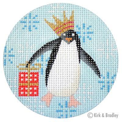 Penguin Xmas Circle Red