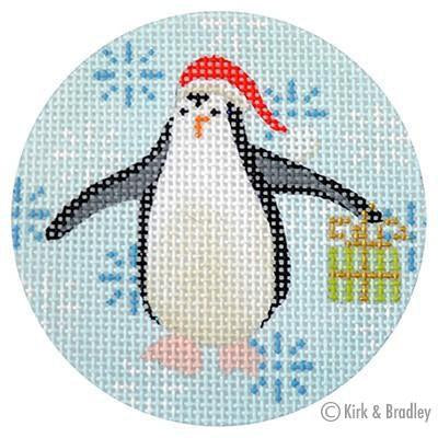 Penguin Xmas Circle Lime