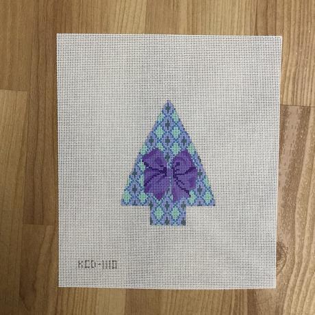 Argyle with Purple Bow Tree
