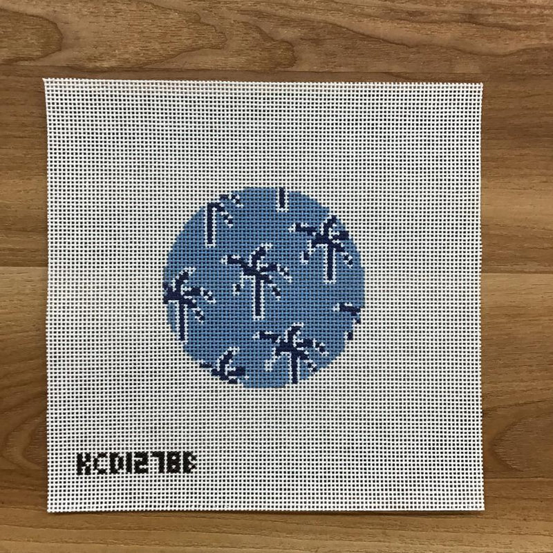 Palm Tree Round - Blue