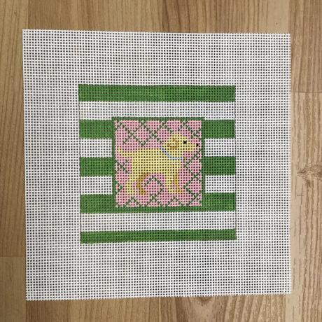 Golden Retriever on Stripes