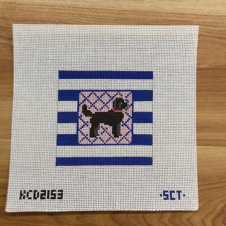 Black Doodle on Stripes