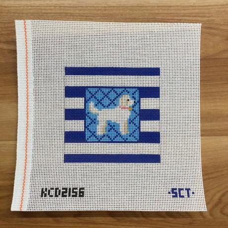 White Doodle on Stripes