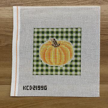 Pumpkin on Gingham - Green