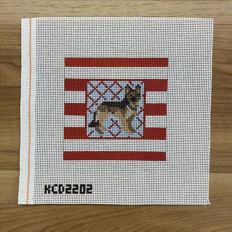 German Shepard on Stripes