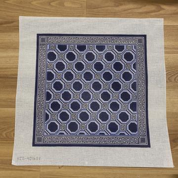 Hexagon Pillow - Blue/Blue