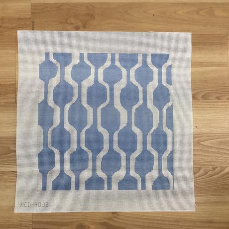 Blue and White Geometric Pillow