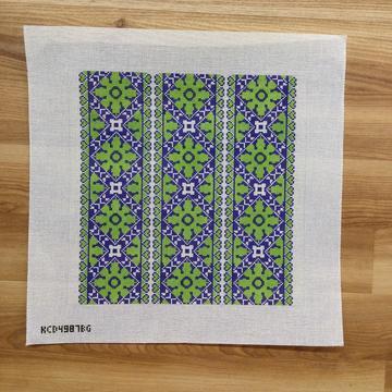 Hearts Medallion Pillow - Blue/Green