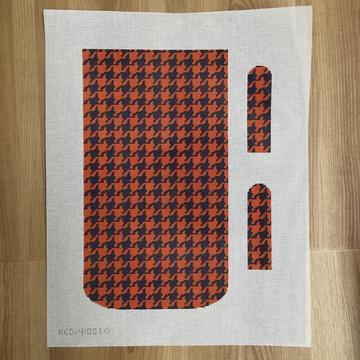 Marianne Clutch - Houndstooth - Blue/Orange