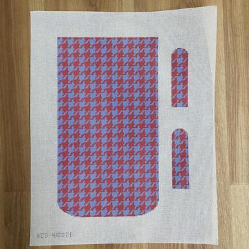 Marianne Clutch - Houndstooth - Coral/Blue