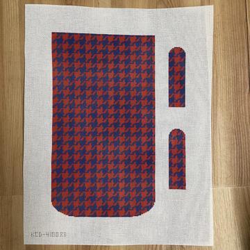 Marianne Clutch - Houndstooth - Red/Blue