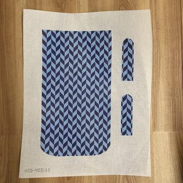 Marianne Clutch - Herringbone - Blue/Blue