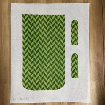 Marianne Clutch - Herringbone - Green/Green