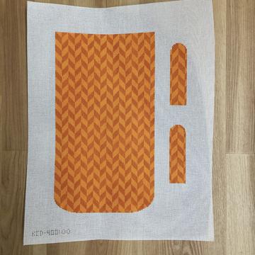 Marianne Clutch  Herringbone - Orange/Orange