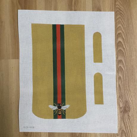 Bee Purse with Red and Green Stripe on Gold