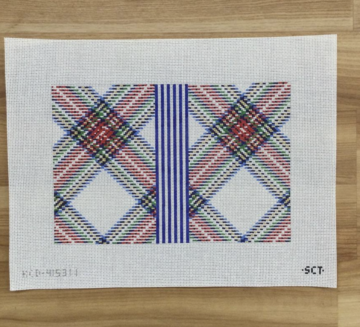 Tartan Plaid Clutch - White