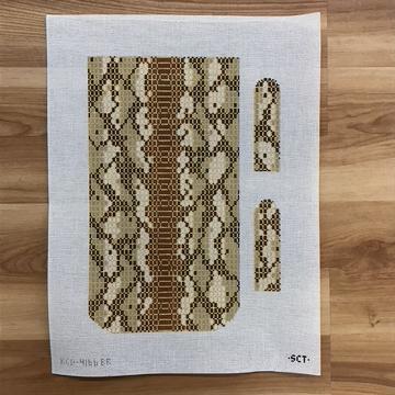 Snakeskin Trifold Clutch - Brown