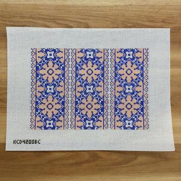 Hearts Medallion Clutch - Blue/Coral