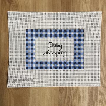Baby Sleeping - Blue Gingham