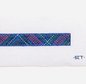 Tartan Headband Canvas - Blue