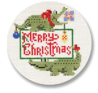 CBK Needlepoint Alligators Christmas Ornament Canvas