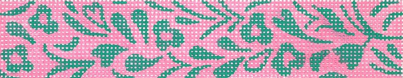 Key Fob – Hawaiian Floral – greens on pink