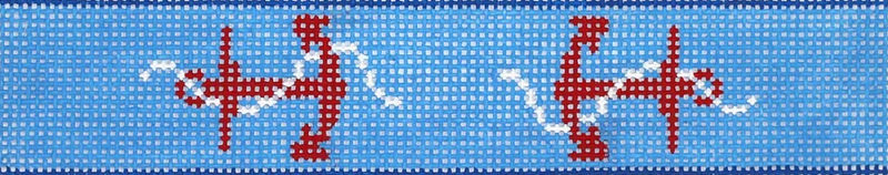 Key Fob – Red & White Anchors on Cobalt Blue