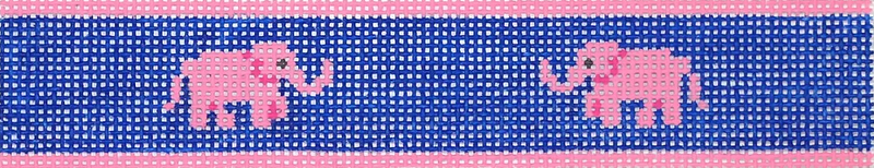 Key Fob – Pink Elephants on Navy