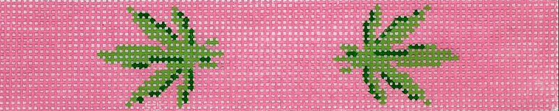 Key Fob – Green Weed Leaves on Pink