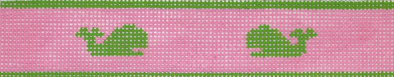 Key Fob – Lime Green Whales on Pink