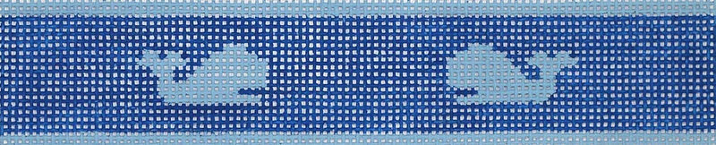 Key Fob – Light Blue Whales on Navy