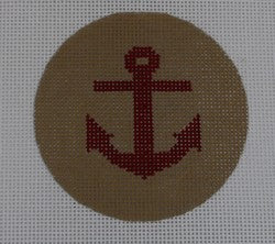 Anchor on Solid Background - Red and Khaki